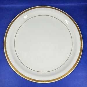 Minton G9816 11" Round Dinner Plate or Platter White w/Gold Encrusted Band 1917